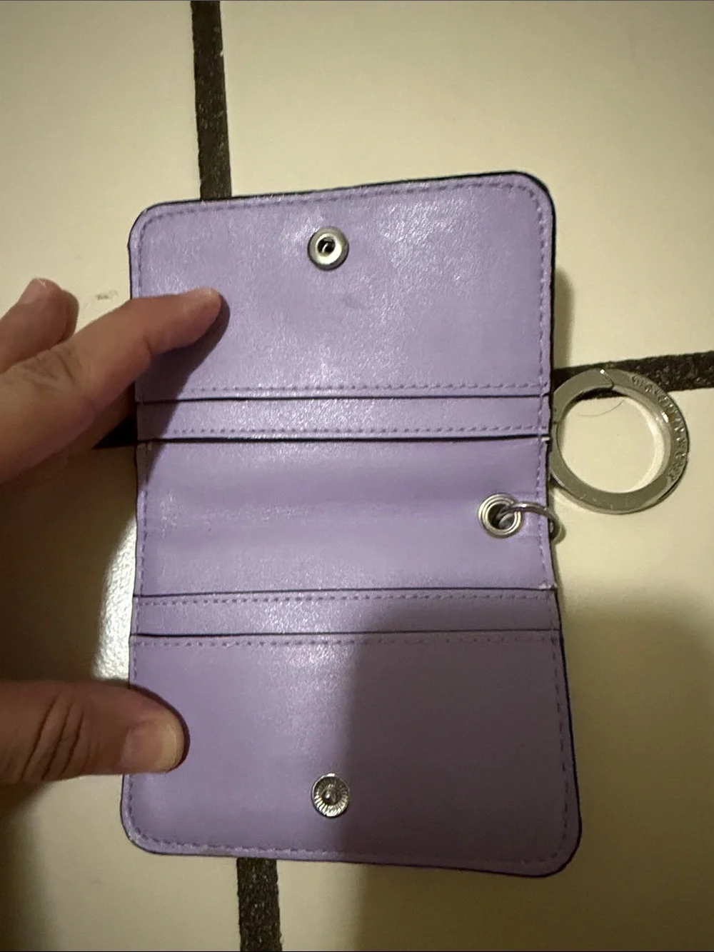 Victoria's Secret Lilac Quilted Key & Card Holder with Ring
